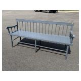 PINE PAINT DECORATED BENCH