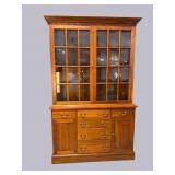 CUSTOM SOLID WALNUT 2 PC CHINA CLOSET BY Y & J