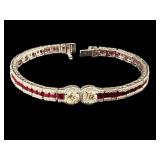 PLATINUM RUBY & DIAMOND BRACELET