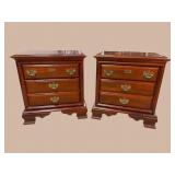 2 CHERRY TALL 2 DRAWER NIGHTSTANDS