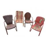 4 OUTDOOR DECO CHAIRS