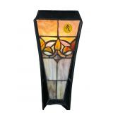 TIFFANY STYLE LEADED GLASS TORCHIERE TABLE LAMP