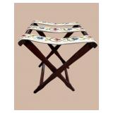 MAHOGANY CREWEL WORK LUGGAGE RACK