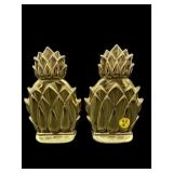 VIRGINIA METALCRAFTERS BRASS PINEAPPLE BOOKENDS