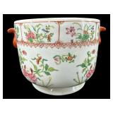 ORIENTAL PORCELAIN FLORAL CACHE POT