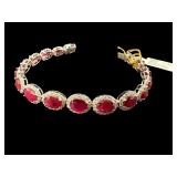 18K WHITE GOLD RUBY & DIAMOND BRACELET