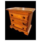 SMALL TABLETOP 3 DRAWER PINE CHEST