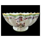 MOTTAHEDEH SCALLOPED FLORAL FOOTED BOWL