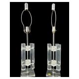 PR OF MODERN DESIGN LUCITE TABLE LAMPS