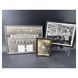 3 BLACK AND WHITE EARLY FOOTBALL FRAMED PHOTOS