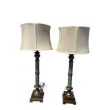 2 TWISTED COLUMN LAMPS