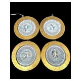 LOT OF 4 SMALL CHERUB PRINTS IN GOLD FRAMES