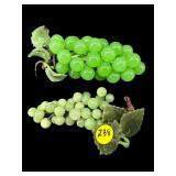 2 PC LOT JADE TYPE GLASS GRAPE BUNCHES