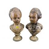PR OF BORGHESE SIGNED LE BRUN BUST SCULPTURES