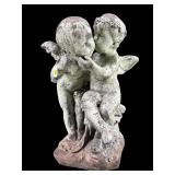 LARGE PLASTER CHERUB FIGURAL SCULPTURE