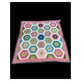 ANTIQUE HONEY COMB HAND STITCHED QUILT