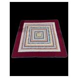 ANTIQUE HAND STITCHED TRIP AROUND THE WORLD QUILT