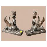 2 SARREID LTD. BRONZE CANDLESTICKS