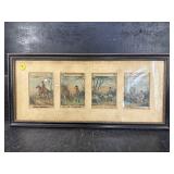 FRENCH HUNT SCENE ENGRAVING COLLAGE