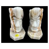 PR OF KNIGHT ALABASTER BOOKENDS