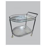 GLASS AND IRON TEA CART