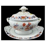 MOTTAHEDEH FLORAL PORCELAIN COVERED TUREEN WITH