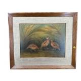 FRAMED PRINT OF QUAILS