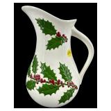 LARGE HOLLY BERRY CERAMIC PITCHER