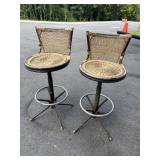 PR METAL AND WICKER BARSTOOLS