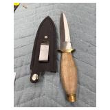 WOOD AND BRASS HANDLE DAGGER