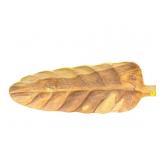 LARGE CARVED WOODEN LEAF TRAY