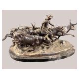 LARGE BRONZE REMINGTON SCULPTURE