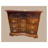 CHERRY BLOCK FRONT SHELL CARVED 4 DRAWER CHEST