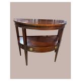 MAHOGANY BRANDT HALF ROUND 1 DRAWER TABLE