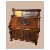19TH CENTURY FRENCH ART NOUVEAU MAHOGANY DESK