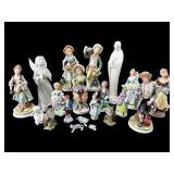 LARGE LOT OF PORCELAIN AND CERAMIC FIGURINES