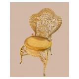 ANTIQUE STICK AND BALL VICTORIAN WICKER CHAIR