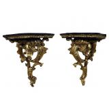 2 LARGE R RODGERS ORNATE BLACK AND GOLD WALL