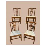 4 BENBOW PEGGED CHIPPENDALE CHAIRS