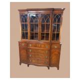 MAHOGANY FLAME GRAIN 2 PC CHINA CLOSET
