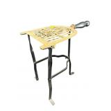 ANTIQUE IRON AND BRASS FIREPLACE TRIVET