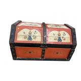 PAINT DECORATED ANTIQUE PENNSYLVANIA DUTCH TRUNK