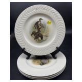 SET OF 4 THEODORE HAVILAND BIRD DECORATIVE PLATES
