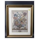 APRIL FLORAL ENGRAVING PRINT