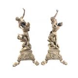 2 LARGE ITALIAN BRONZE SCULPTURES