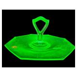 DEPRESSION GLASS URANIUM TIDBIT TRAY