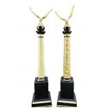 2 EAGLE TOP MARBELIZED FIGURES