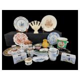LARGE LOT OF PORCELAIN MOTTAHEDEH AND CERAMIC