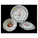 3 PC LOT RETICULATED GERMAN PORCELAIN