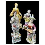 4 PC LOT OF VARIOUS MAKER PORCELAIN FIGURINES